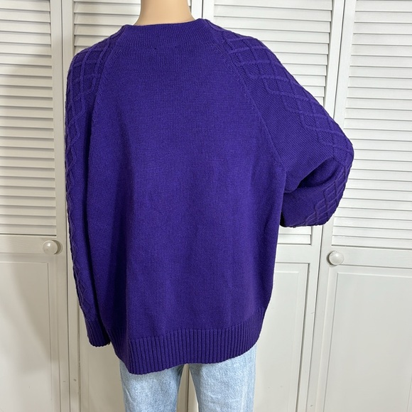 NWT Talbots Engraved Buttons Sweater in Purple 2X - Picture 9 of 12